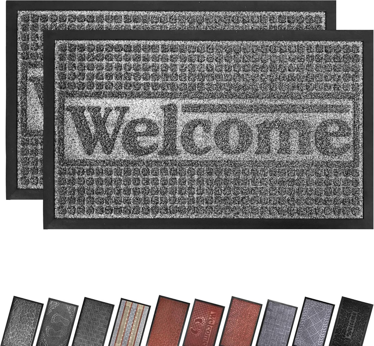 EZHOMEE Outdoor Rubber Door Mat(29.5"x17.7"), Durable and NonSlip, Heavy