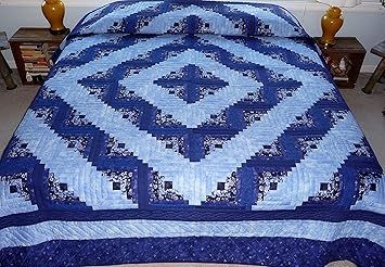 Amazon Com Handmade Quilt Amish Quilt Log Cabin Barn Raising