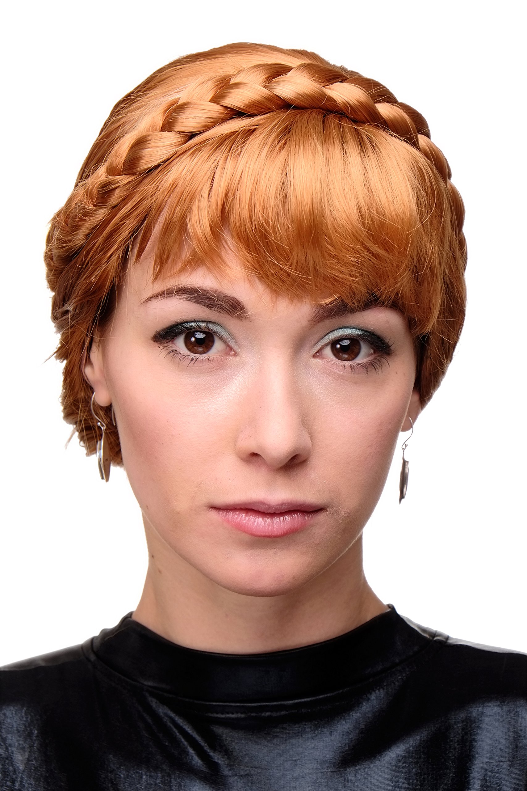 WIG ME UP GFW2031B-130H613 Lady Quality Wig Cosplay traditional fairy tale princess braided red + cute platinum blond strand bangs fringe