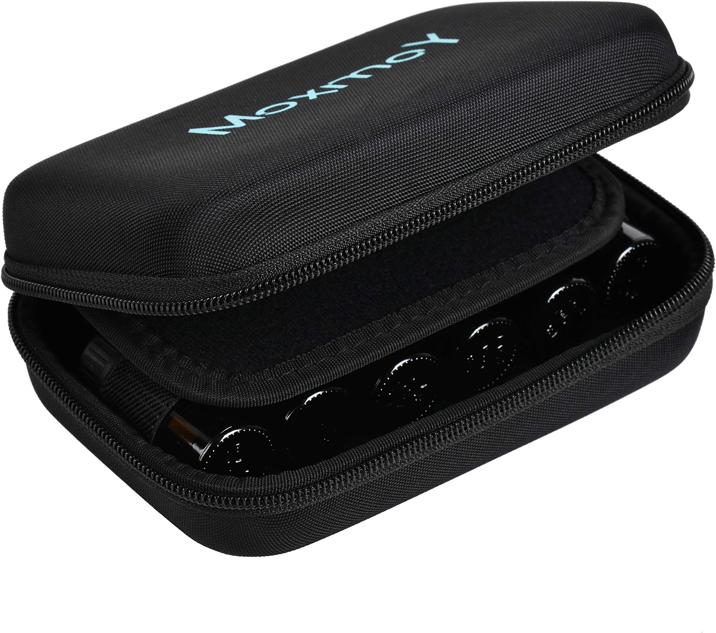 MOXMAY fits 10ml/15ml Bottles Essential Oil Holder Travel Carrying Case Storage Box Hard Shell Organizer with Writable Labels