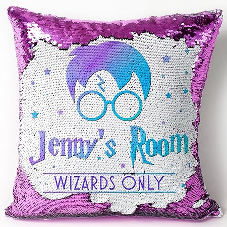 magic sequin pillow personalised