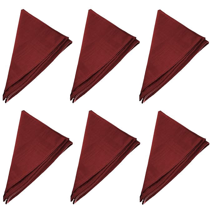 Tovaglioli Di Cotone 46x46cm - Confezione Da 12 Bordeaux Per Matrimoni, Feste E Eventi