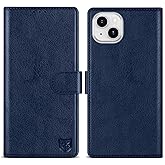 ZZXX for iPhone 14 Plus Wallet Case with [RFID Blocking] Card Slot Kickstand Magnetic Closure Leather Flip Fold Protective Phone Case for iPhone 14 Plus Case Wallet(Blue-6.7 inch)