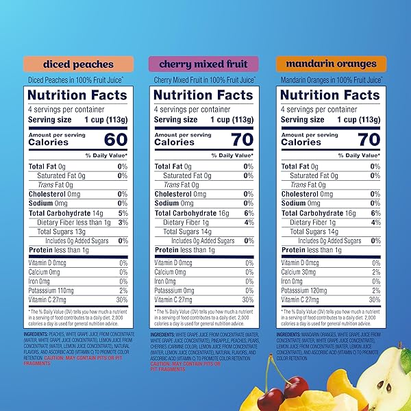 DOLE DICED PEACHES, MANDARIN ORANGES, AND CHERRY MIXED FRUIT IN 100% JUICE VARIETY PACK – DOLE FRUIT BOWLS SNACKS – 4 OZ BOWLS – 12 PACK