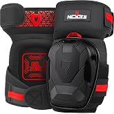 NoCry Professional Construction Knee Pads for Men &mdash; Thigh Strap, Gel &amp; Foam | Ankle Support, Heavy Duty Hard Cap, Foam &amp; Extra Thick Gel, Reinforced Thigh &amp; Shin Straps, Work Knee Pads For Construction