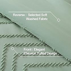 Andency Sage Green Comforter Set Queen, Boho Soft