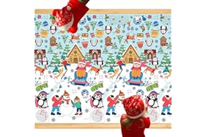 WhatSign Christmas Giant Coloring Tablecloth 72×30 Inches - Kids Activities Crafts Poster Christmas Gifts for Grandkids Holiday Party Classroom Decorations