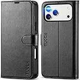 TUCCH Wallet Case for iPhone 17 Pro Max (6.9") 2025, RFID Blocking 4 Card Holders | Kickstand | Shockproof TPU Shell | PU Leather | Magnetic Closure | Protective Flip Folio Cover | Black