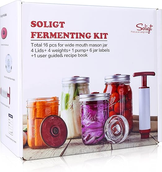 Amazon Com Fermentation Kit For Wide Mouth Mason Jars 4 Glass
