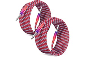 Guitar Cables 10FT Elebase 1/4" Guitar Jack Amp Cord 2 Packs,TS Quarter inch Instrument Cable,Mono 6.35mm Audio Jack Plug Wir