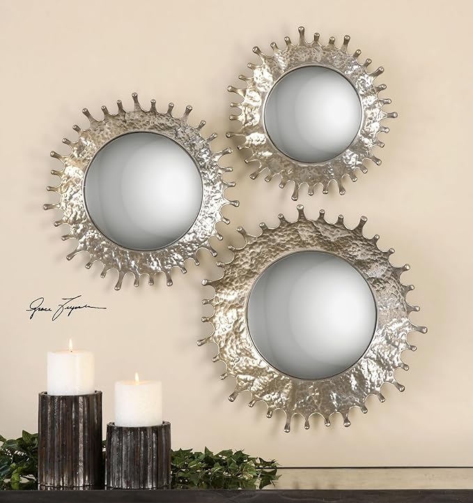 Intelligent Design Round Silver Sunburst
