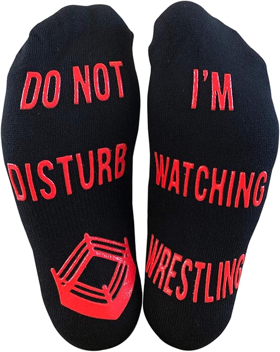 'Do Not Disturb, I'm Watching Wrestling' Funny Ankle Socks Great Gift