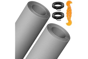 2PACK MAGZO Window&Door Screen Replacement Kit, 48''W x 99''L, with Retainer Spline (Total 65.6 FT) and Press-Fit Roller Tool, Scratch-Proof Polyester, Mesh Roll Repair for Patio, Pet Friendly, Grey
