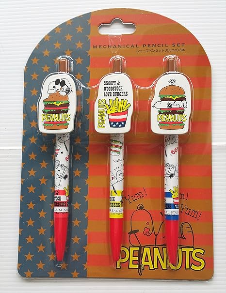 Amazon Usj 公式 限定 商品 バーガー スヌーピー シャーペン 3本セット Burgers Snoopy Peanuts おもちゃ雑貨 おもちゃ