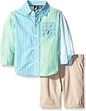 Nautica Baby Boys' 2 Piece Dual Color Woven Set
