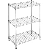 Whitmor 3-Wire Shelving Unit, Metal Storage Shelves, Easy Assembly Home Organizer for Pantry, Kitchen, Garage, Plant