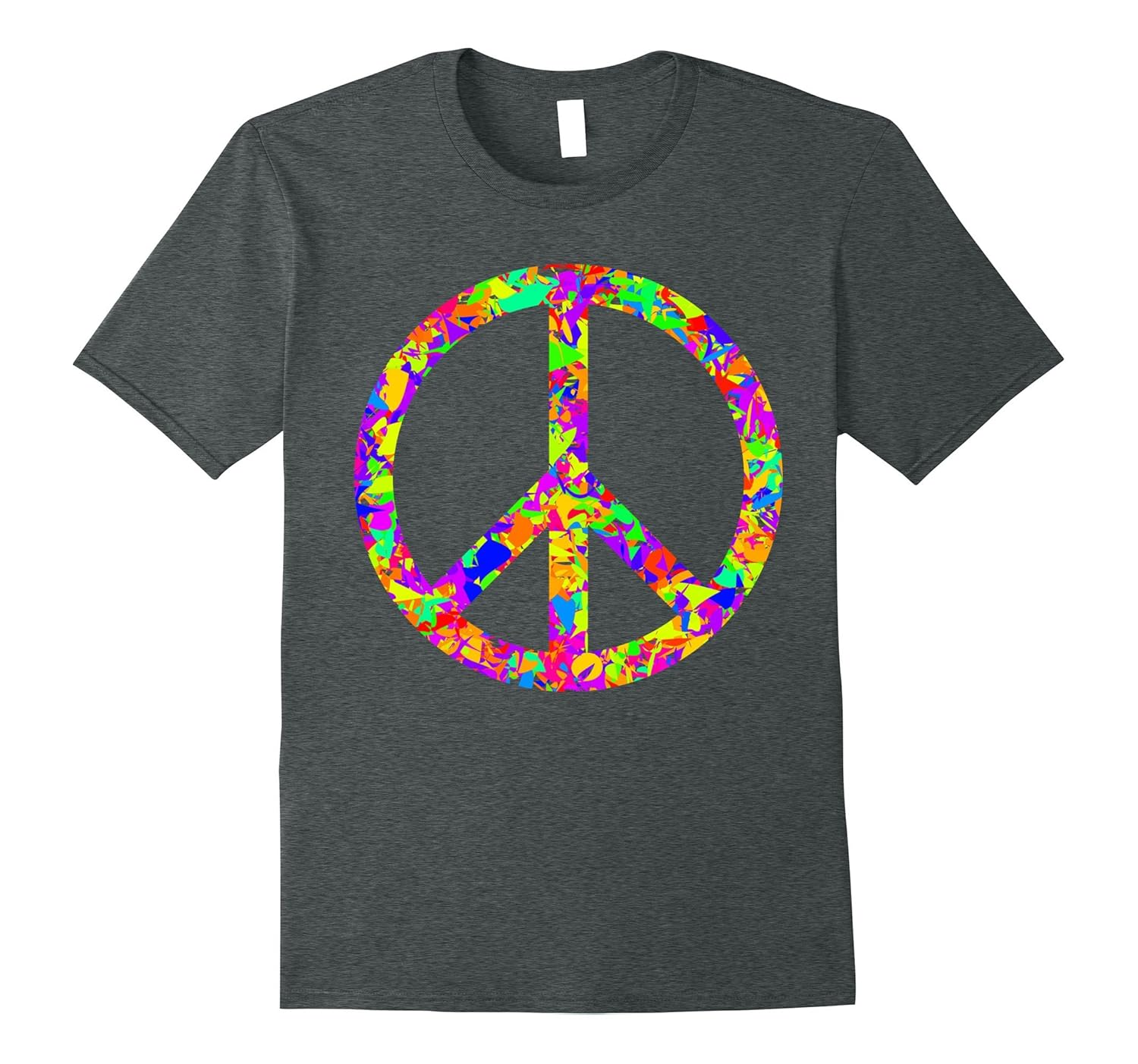 EDM Electronic Dance Neon Peace Sign PLUR Rave T-Shirt-ANZ