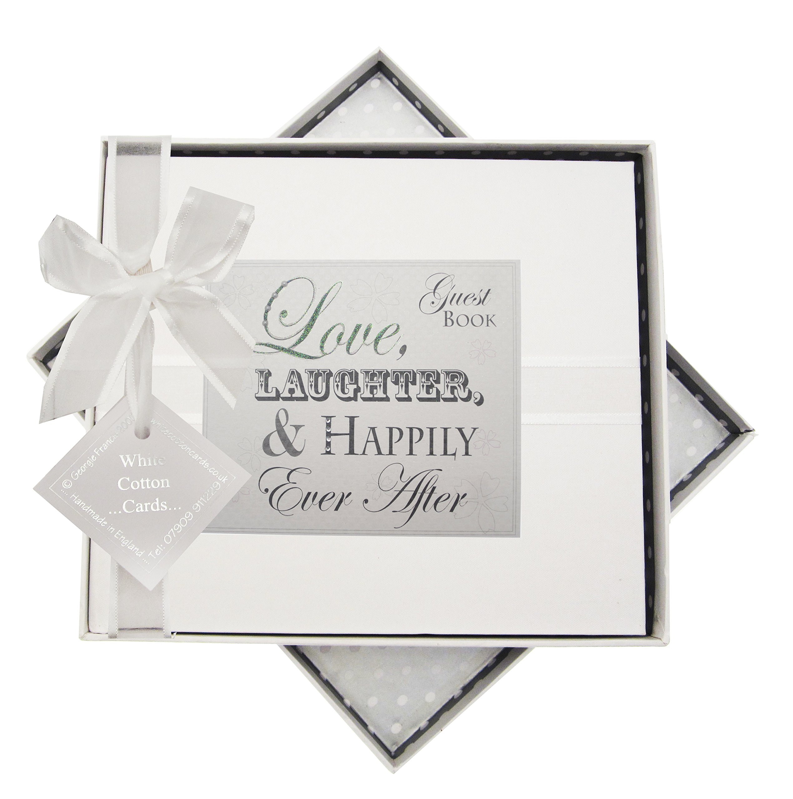 White Cotton Cards LW3 Love Laughter & Happily Ever After Wedding Guestbook