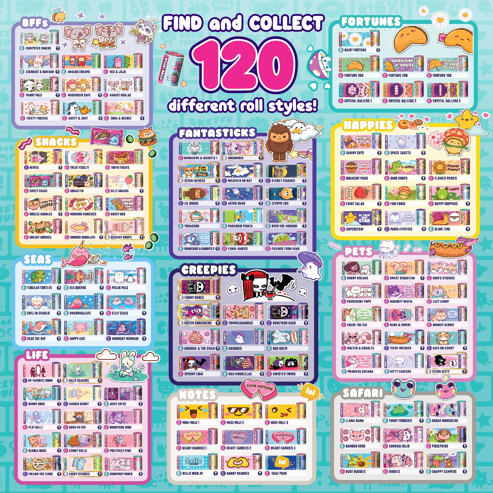 Sticki Station - Ultimate DIY Sticker Jewelry Kit | Includes 320 Mini Stickers | Builds 6 Bracelets & 2 Necklaces | 2 Pendants & 144 Beads | Over 1000 Designs to Collect! (Series 1)
