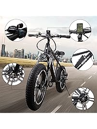 NAKTO 350W Electric Bicycle Mountain E-Bike SHIMANO 6 Speed Gear with Smart Multi Function LED Anti-Light Digital Dashboard,Removable and Waterproof Builtin 36V 10A Lithium Battery