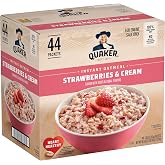 Quaker Instant Oatmeal, Strawberries &amp; Cream, 1.05 Oz, (Pack of 44)