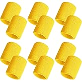 Bememo 12 Pack Wristbands Sweatband for Women Men, Neon Colored Sport Wrist Bands, Tennis Football Basketball Sweatbands, Moisture Wicking Arm Bands for Working Out