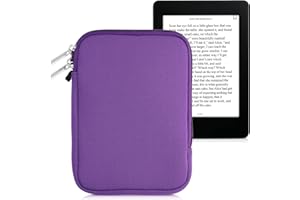 kwmobile Neoprene e-Reader Pouch Size 6" eReader - Universal eBook Sleeve Case with Zipper - Violet
