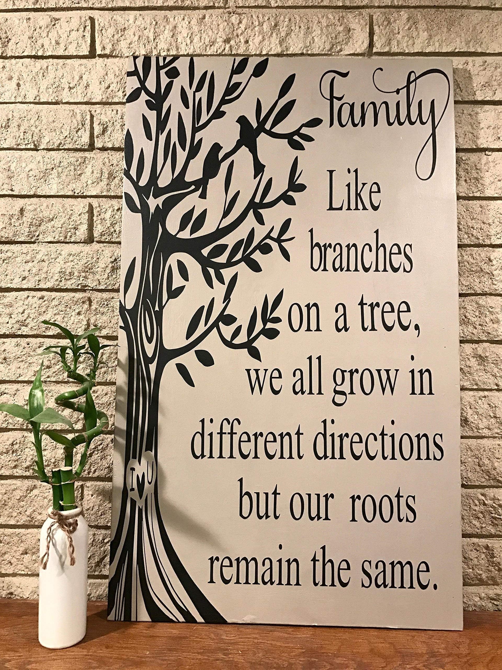 Family tree hand painted wooden sign
