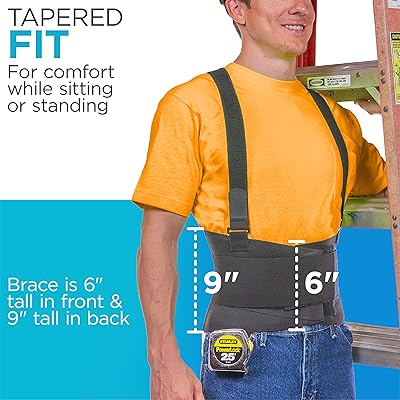 Buy Braceability Industrial Work Back Brace Removable Suspender Straps For Heavy Lifting Safety Lower Back Pain Protection Belt For Men Women In Construction Moving And Warehouse Jobs Large Online