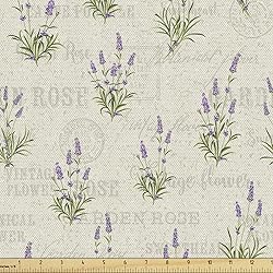 Lunarable Lavender Fabric by The Yard, Vintage