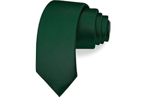 Branduce 2.4"（6cm） Solid Pure Color Skinny Tie Plain Slim Necktie for Men