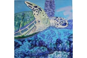 TILE CRAFT Turtle Ceramic Art Tile with Easel Back 4x4 inches
