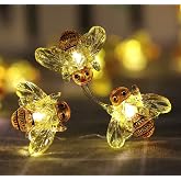 WSgift Honeybee Decorative String Lights, 18.7 Ft 40 LED USB Plug-in Copper Wire Bee Fairy Lights for Various Decoration Projects (Warm White, Remote Control with Timer)