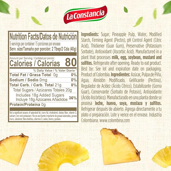 LA CONSTANCIA PINEAPPLE SALSA FRUIT SAUCE AND MARINADE SWEET TANGY PINEAPPLE DIP READY TO USE FOR TACOS RICE BOWLS SALADS AND MEAT, 7 OZ (PACK OF 1)