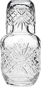 Godinger Bedside Night Carafe - Cup and Bottle to Keep Next To Your Bed for a Handy Midnight Drink