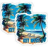 Key West Florida Sticker 4 Inch 2-Pack - Waterproof Vinyl Decal for Laptop Water Bottle Car Tumbler - Durable Aesthetic Long-Lasting Stickers for Adults ID45039