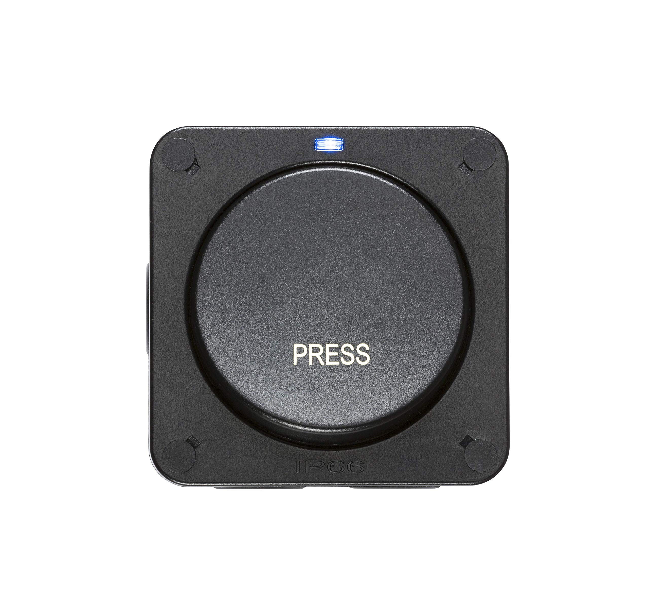 Knightsbridge OP21 Outdoor Weatherproof Retractive Switch, Black, 66.0 mm*90.0 mm*90.0 mm