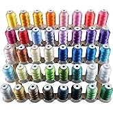 New brothread 40 Colors Compatible with Brother Polyester Embroidery Machine Thread Kit 500M (550Y) Each Spool Compatible wit
