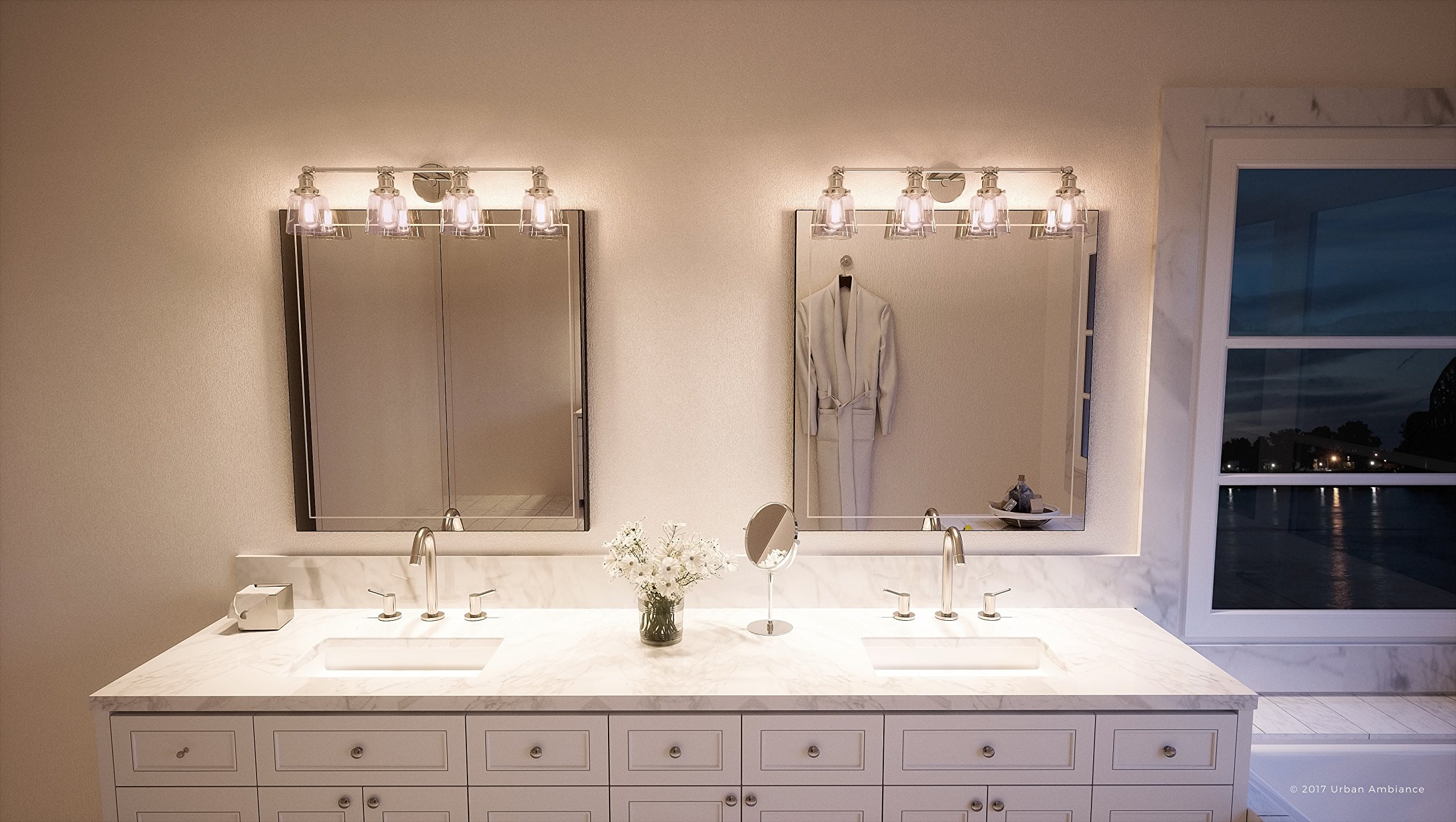 Luxury Industrial Chic Bathroom Vanity Light, Large Size 9"H x 31.5"W