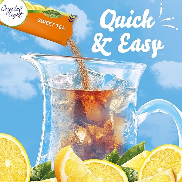 CRYSTAL LIGHT SWEET TEA NATURALLY FLAVORED POWDERED DRINK MIX, 6 CT PITCHER PACKETS