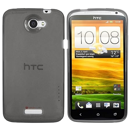 mumbi TPU Silikon Schutzhülle für HTC ONE X Hülle transparent grau