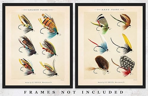 Amazon Com Vintage Fish Lures Wall Art Prints Set Of Two 8x10