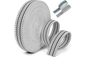 PECMER 21 Yards Black Jacquard Cotton Webbing-Nylon Webbing 1.5 inch-Straps Seat Belt Ribbon Polyester Webbing for Crafts Pet Collars Leash Backpack Strap Belt -38mm 1 1/2 inch