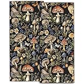 amepay Retro Mushroom Hand Towels - 2 Pack, 14.5" X 28",Soft Microfiber Polyester Towel Set with Enchanting Botanical Pattern,for Vintage Bathroom Kitchen Spa Hotel Decor Gifts Women Girls