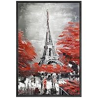 SIGNWIN Framed Canvas Wall Art Paris Eiffel Tower Canvas Prints Home Artwork Decoration for Living Room,Bedroom - 16x24 inches