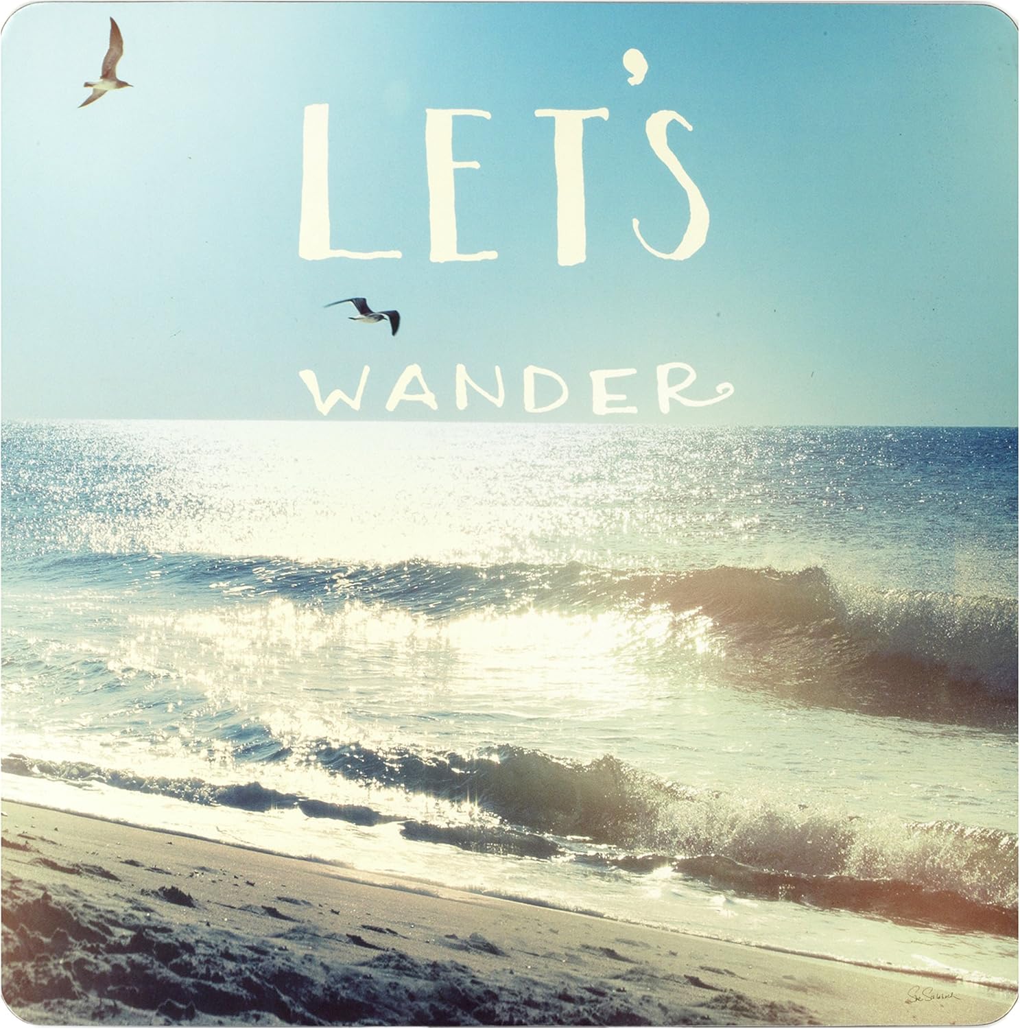 Set Of 4 Coastal Scene Placemats Beach Theme Square Dinner Table