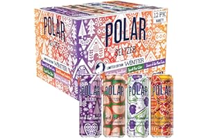 Polar Seltzer Limited Edition Winter Sparkling Water Variety Pack, 12 fl oz Cans, 12 Pack, Seasonal Flavors of Blackberry Snowflake, Dance of the Plum Fairy, Blood Orange Cranberry & Spiced Pear Cider