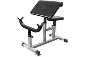 Valor Fitness Preacher Curl Bench - Adjustable Curling Machines Sit or Stand for Upper Body Home Gym Biceps Workout