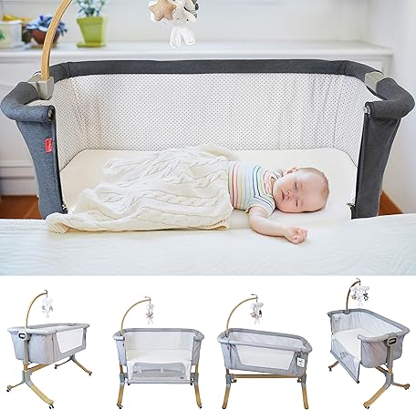 Gezellige Knuffel Next2you Bed Baby Coo Slapen Wieg Massief Hout Grijs Amazon Nl