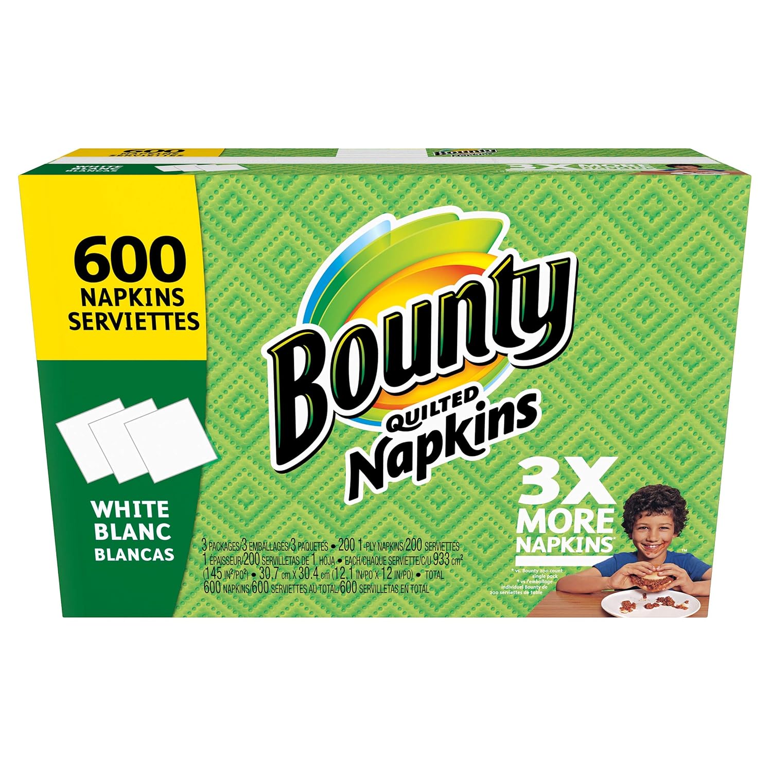 Bounty Paper Napkins, White, 600 Count Kitchen & Dining